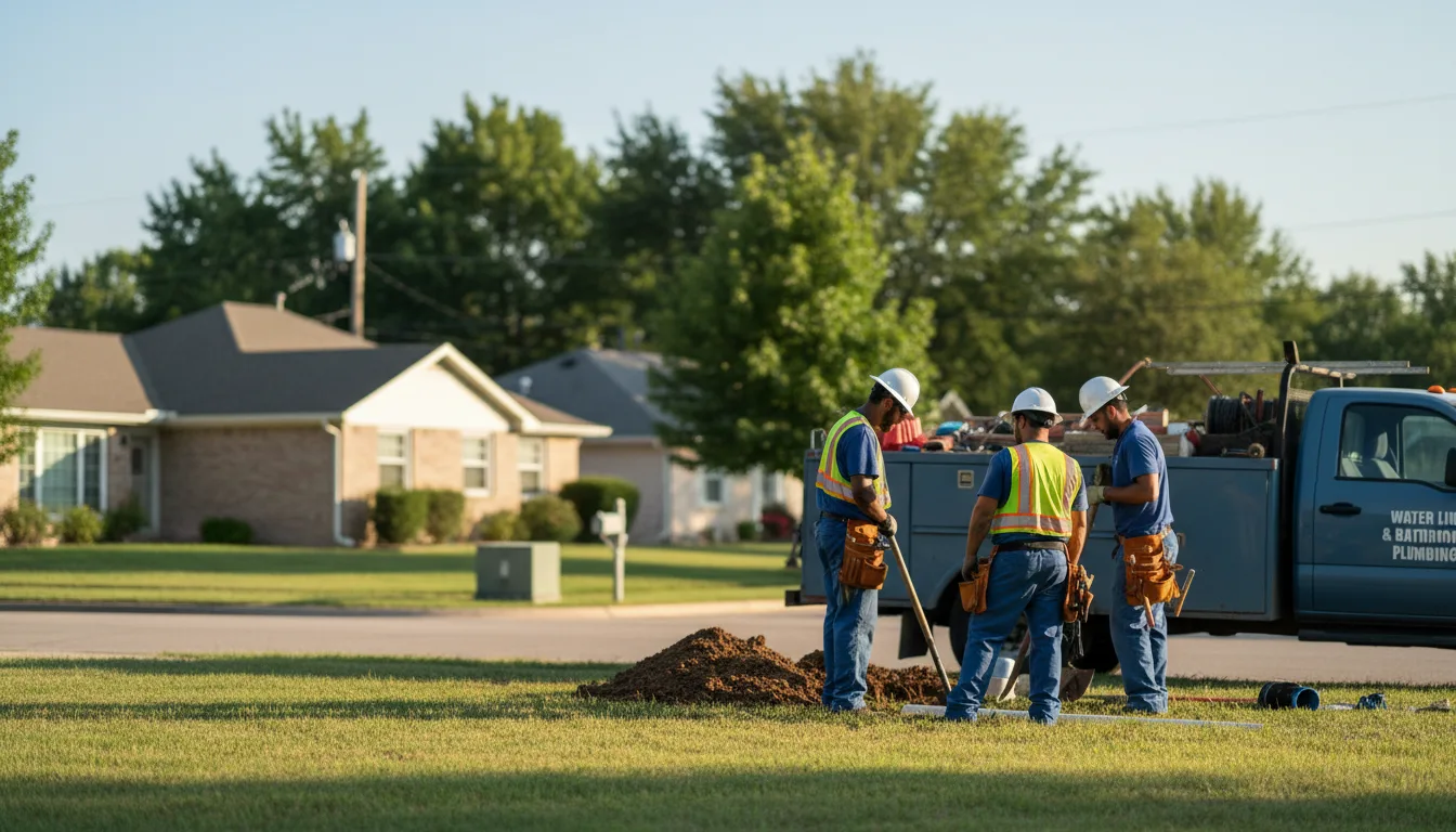 Residential water line and bathroom plumbing service in Lawn, TX